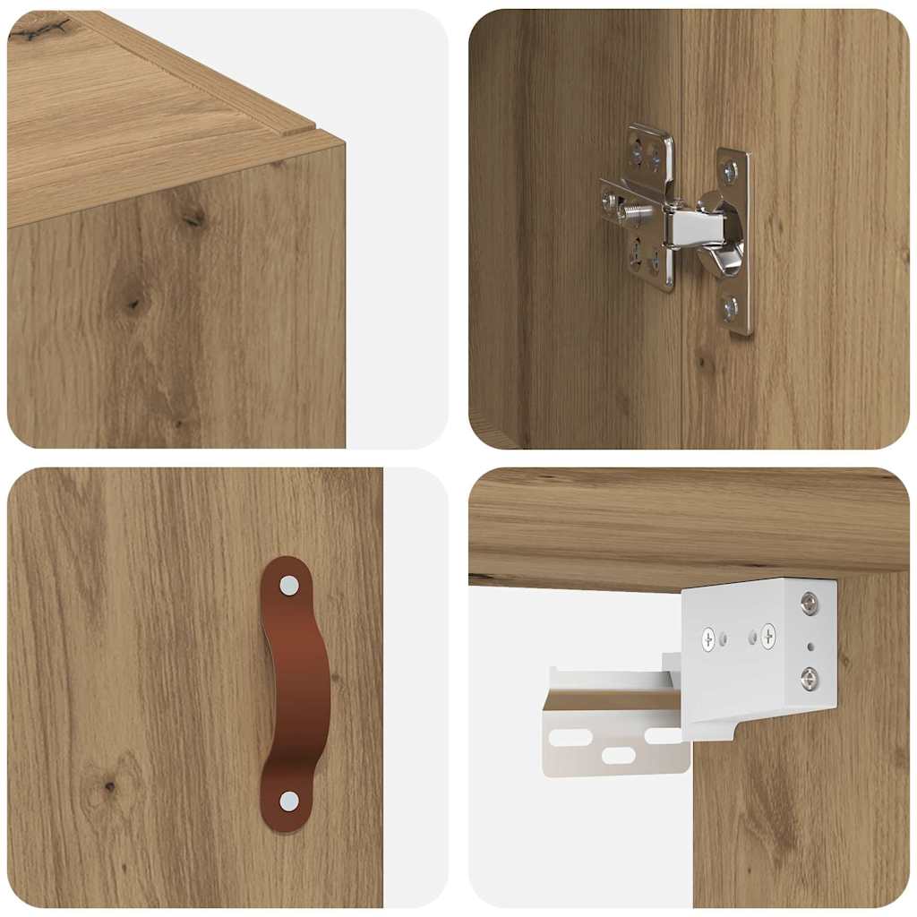 Veggskap Veggmontert Brun 69.5 x 34 x 90 cm Konstruert tre