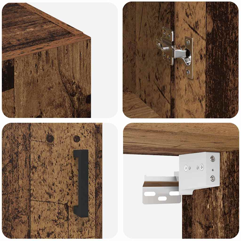 Veggskap Veggmontert Brun 69.5 x 34 x 90 cm Konstruert tre