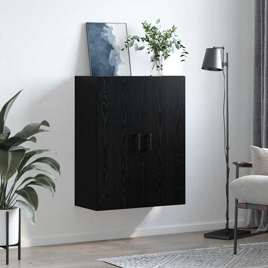 Veggskap Veggmontert Svart 69.5 x 34 x 90 cm Konstruert tre