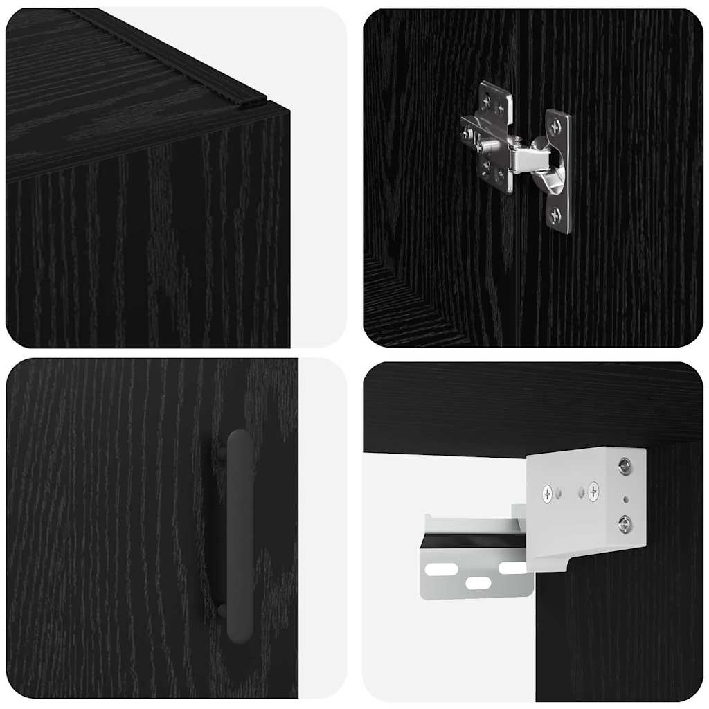 Veggskap Svart eik 69.5 x 34 x 90 cm Konstruert tre