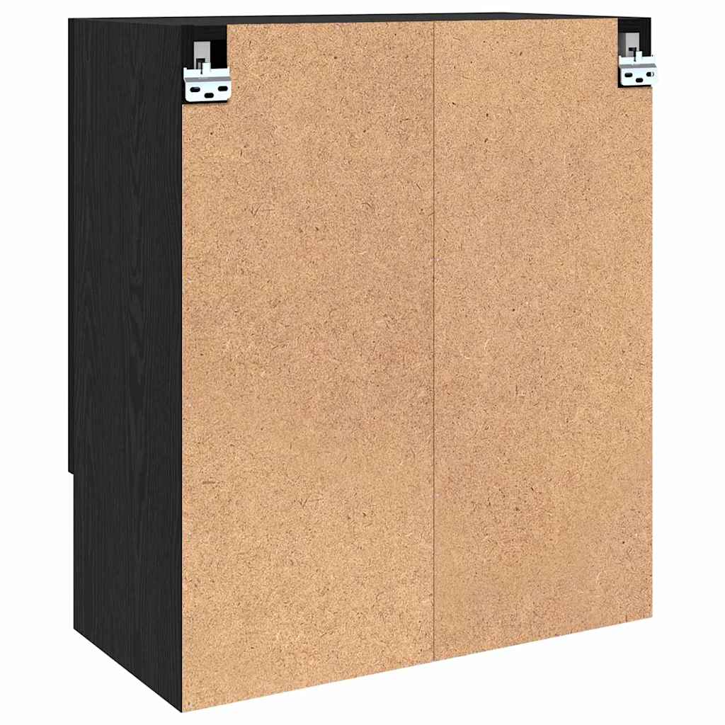 Veggskap Veggmontert Svart eik 60 x 31 x 70 cm Konstruert tre