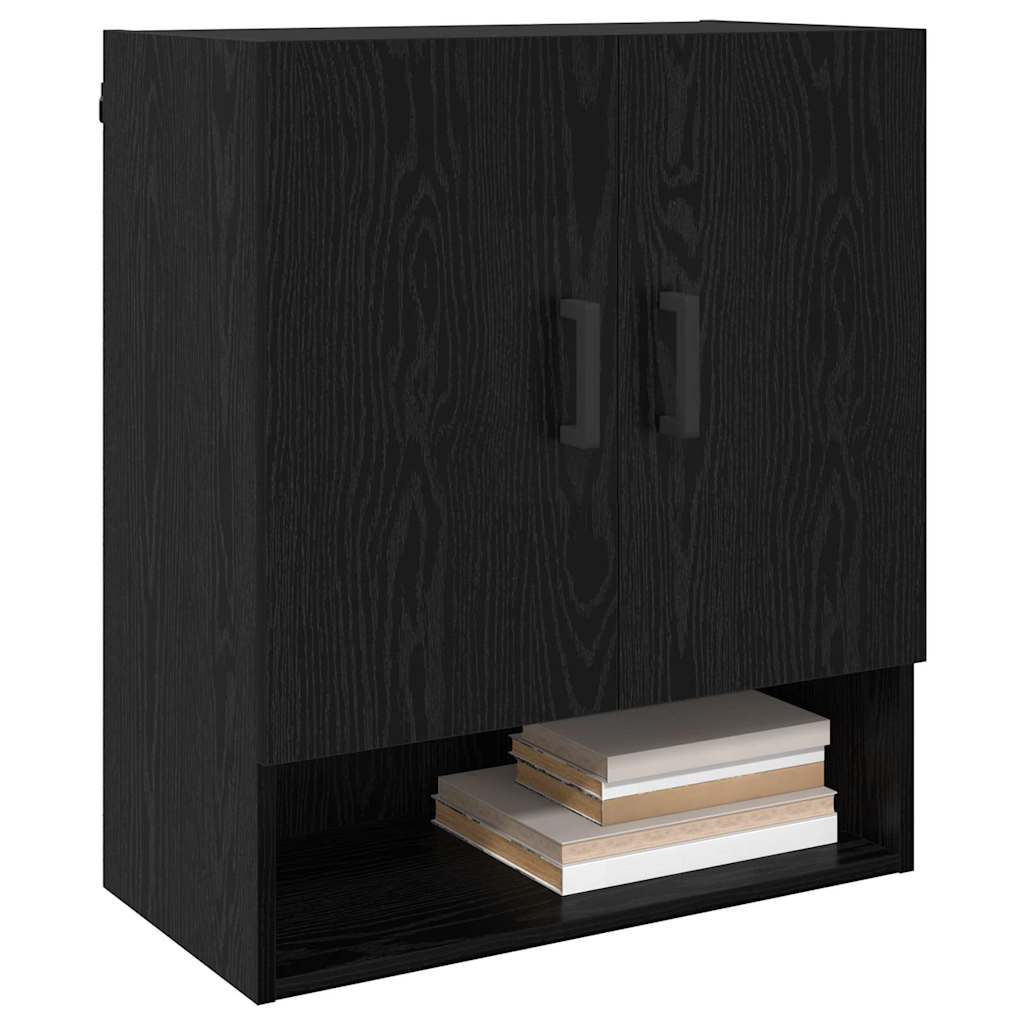 Veggskap Veggmontert Svart eik 60 x 31 x 70 cm Konstruert tre