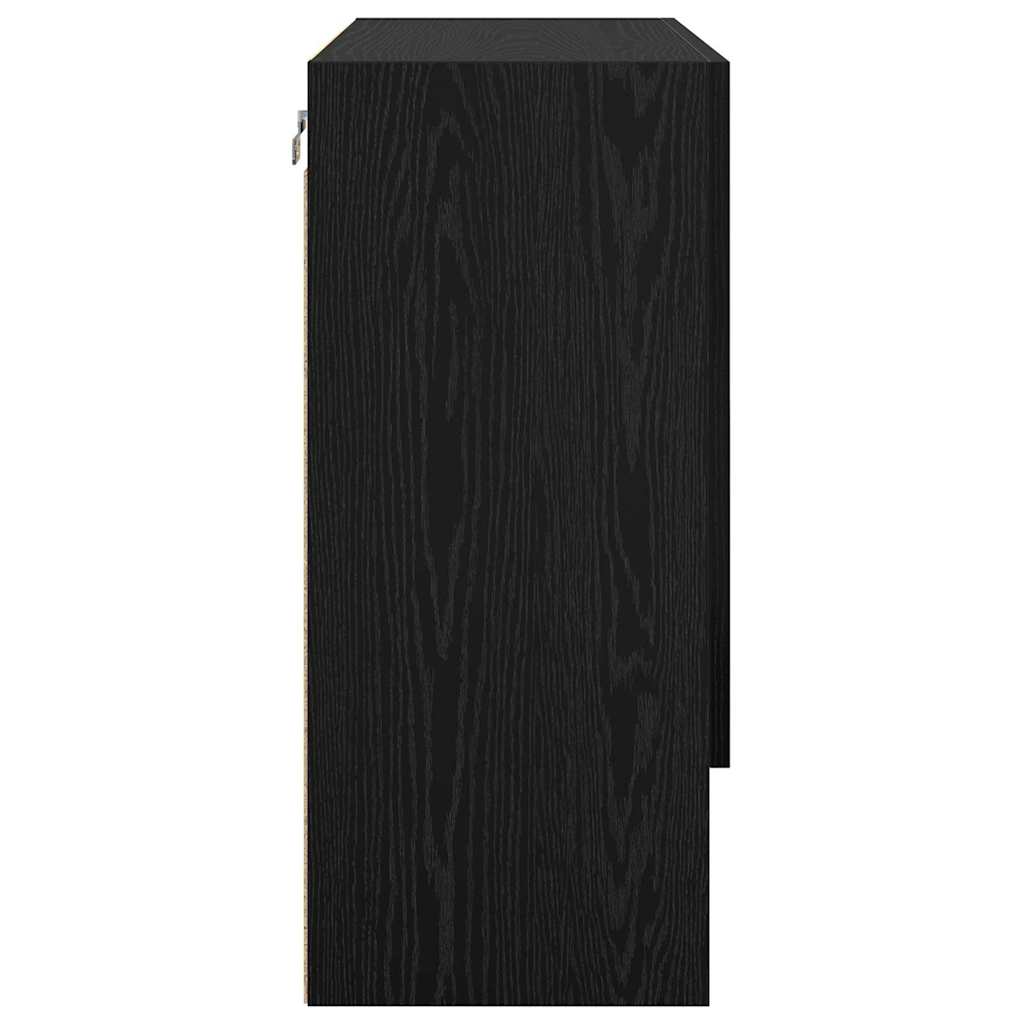 Veggskap Veggmontert Svart eik 60 x 31 x 70 cm Konstruert tre