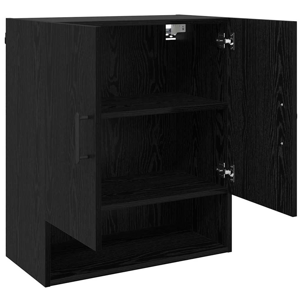 Veggskap Veggmontert Svart eik 60 x 31 x 70 cm Konstruert tre