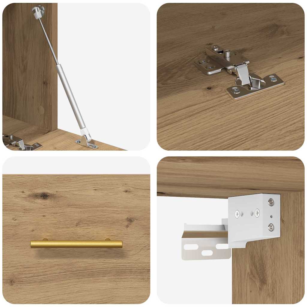 Veggskap Håndverks eik 80 x 36.5 x 35 cm Konstruert tre
