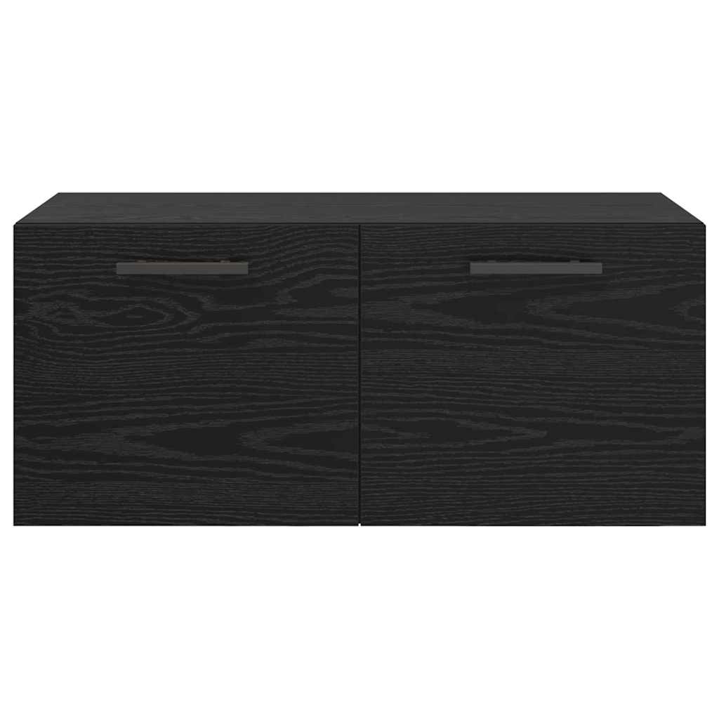Veggskap Veggmontert Svart eik 80 x 36.5 x 35 cm Konstruert tre