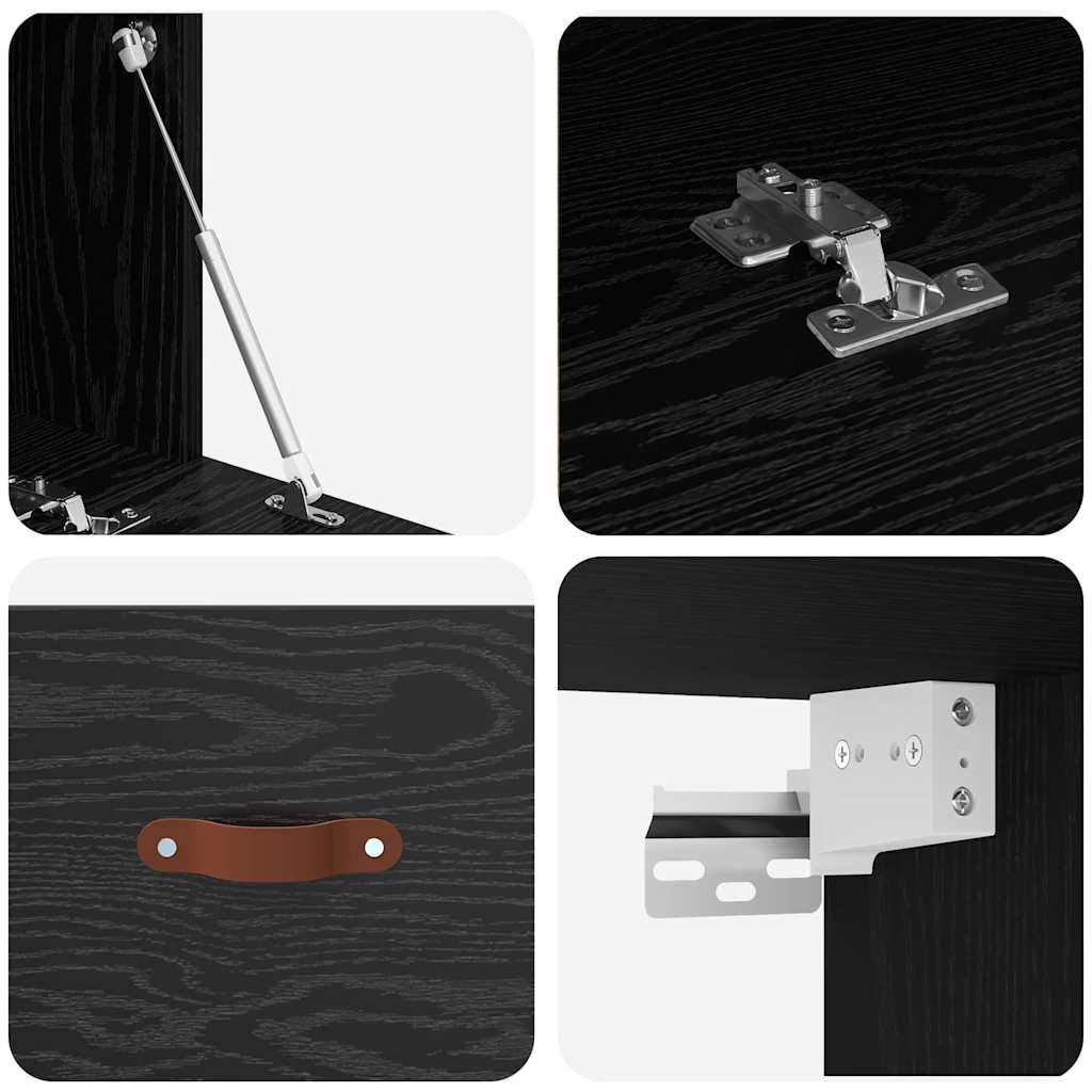 Veggskap Svart eik 100 x 36.5 x 35 cm Konstruert tre