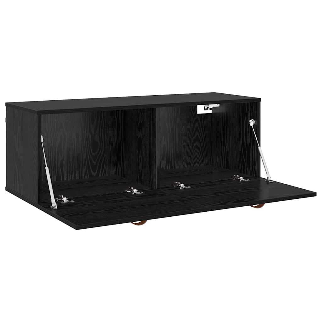 Veggskap Svart eik 100 x 36.5 x 35 cm Konstruert tre