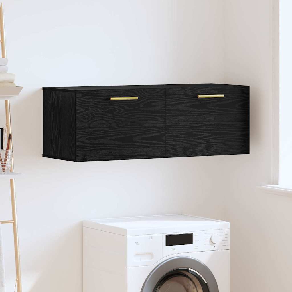 Veggskap Svart eik 100 x 36.5 x 35 cm Konstruert tre
