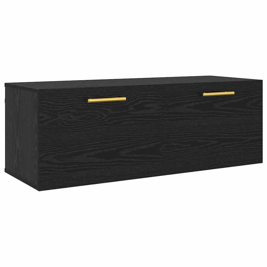 Veggskap Svart eik 100 x 36.5 x 35 cm Konstruert tre