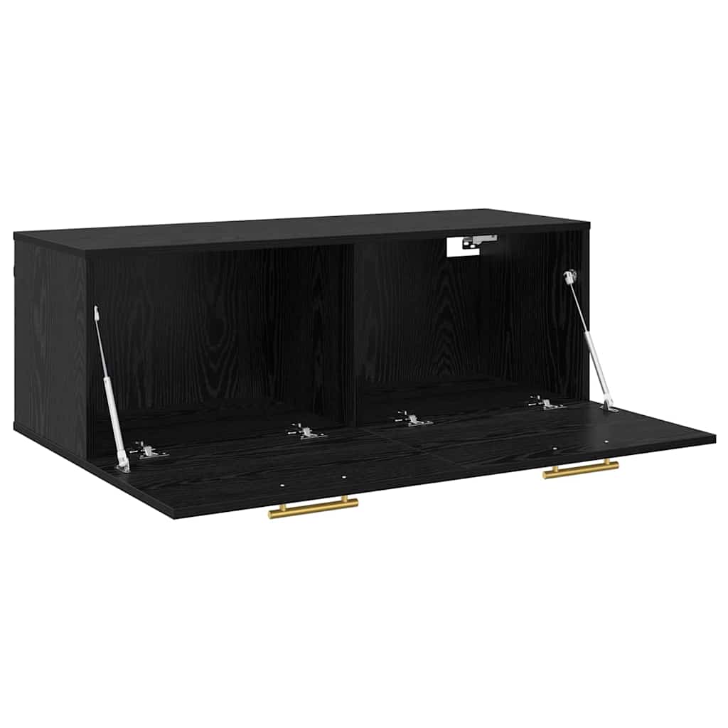 Veggskap Svart eik 100 x 36.5 x 35 cm Konstruert tre