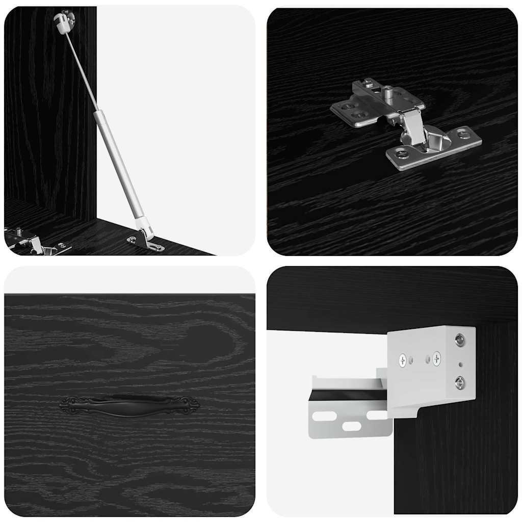 Veggskap Svart eik 100 x 36.5 x 35 cm Konstruert tre