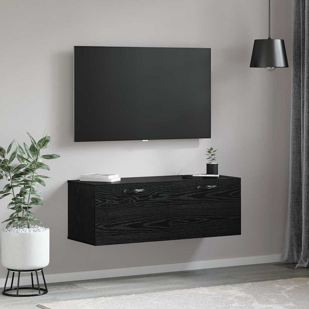 Veggskap Svart eik 100 x 36.5 x 35 cm Konstruert tre