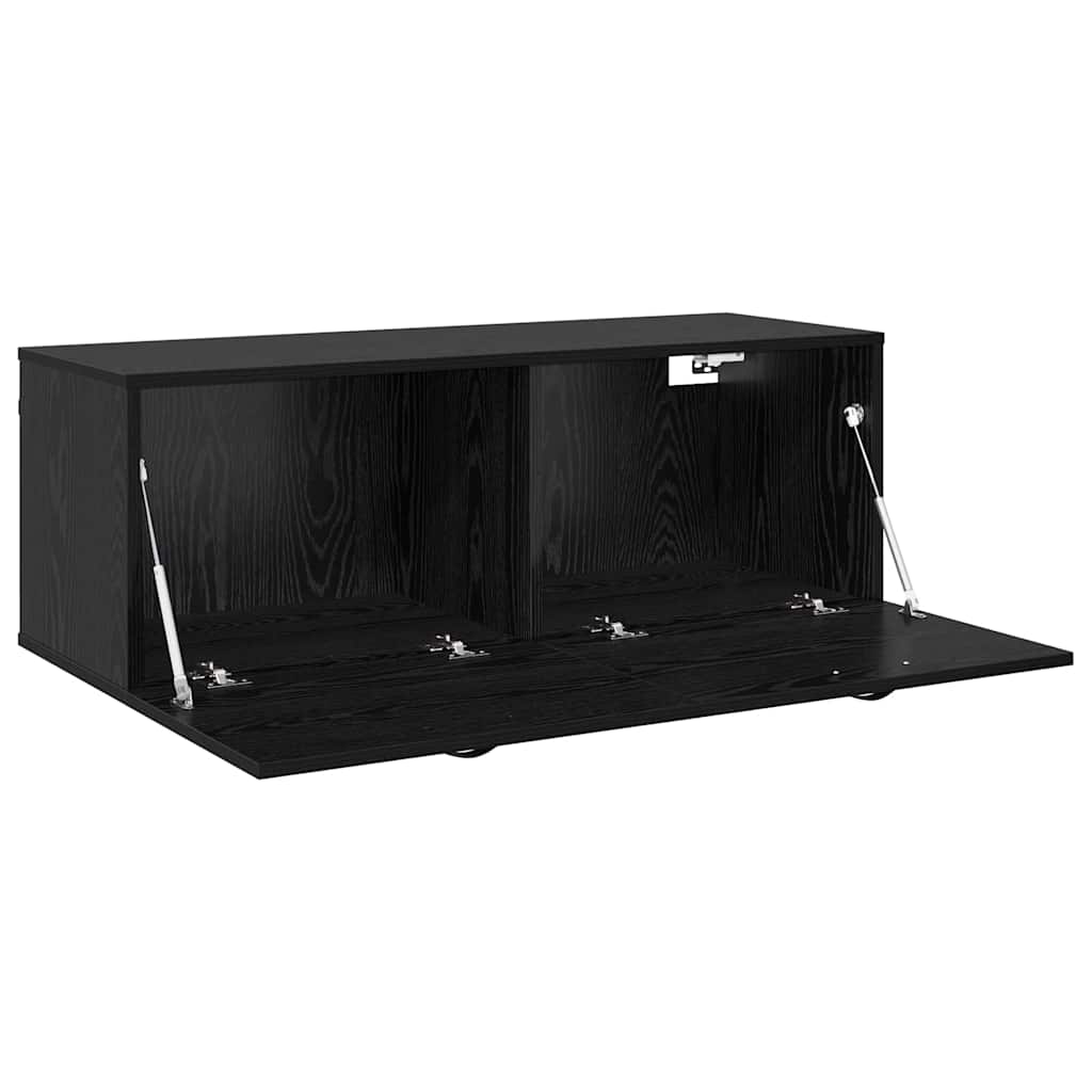 Veggskap Svart eik 100 x 36.5 x 35 cm Konstruert tre