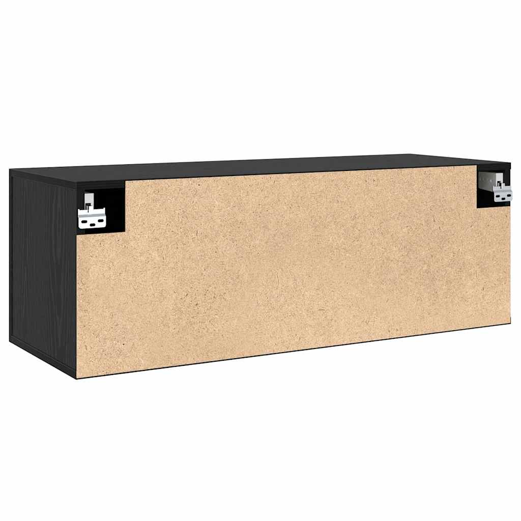 Veggskap Svart eik 100 x 36.5 x 35 cm Konstruert tre