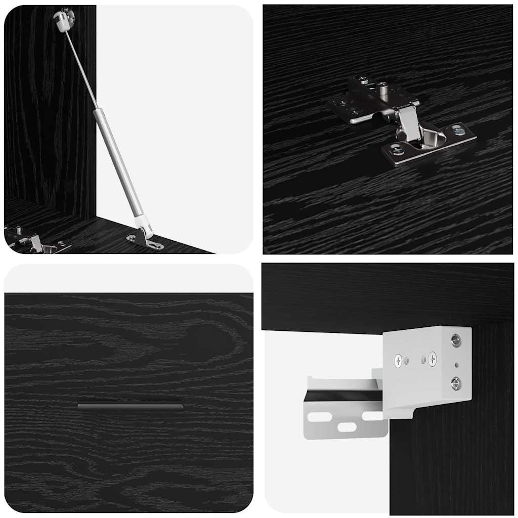 Veggskap Svart eik 100 x 36.5 x 35 cm Konstruert tre