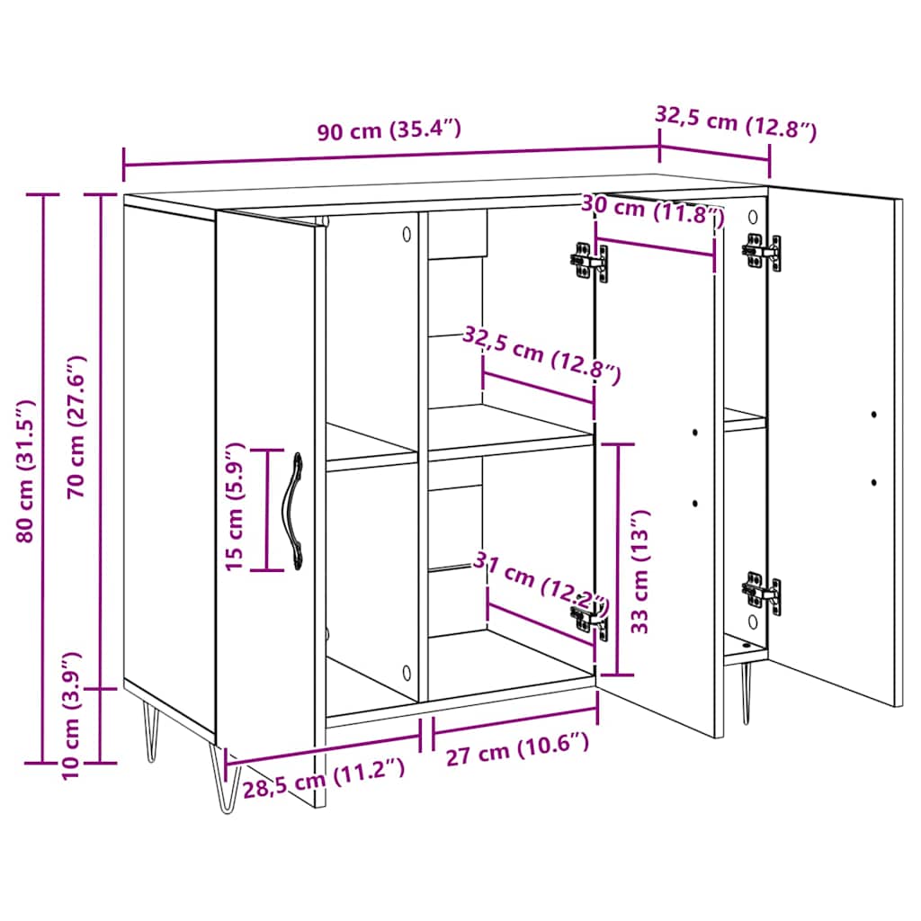 Serviesskap Gammelt tre 90 x 34 x 80 cm Konstruert tre