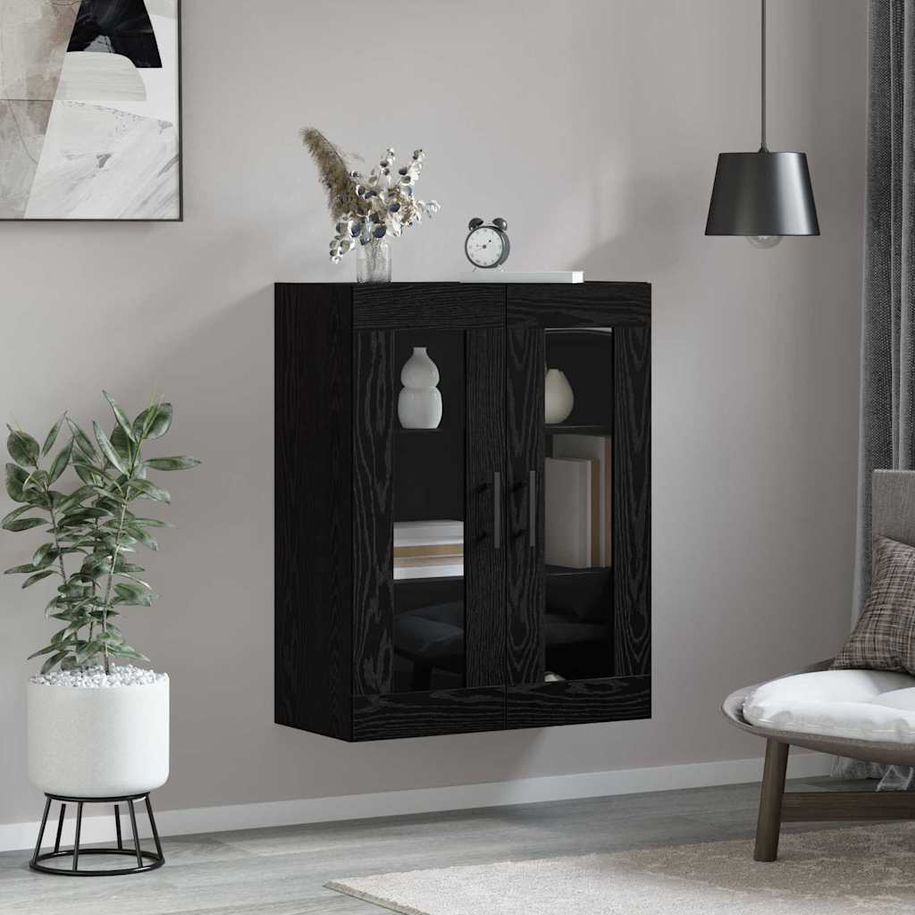 Veggskap Veggmontert Svart eik 69.5 x 34 x 90 cm Konstruert tre