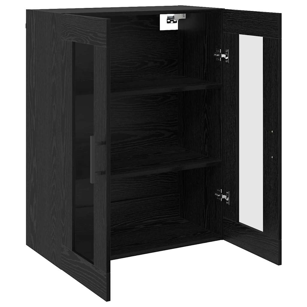 Veggskap Veggmontert Svart eik 69.5 x 34 x 90 cm Konstruert tre