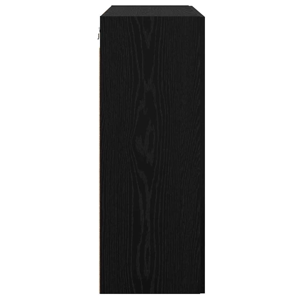 Veggskap Veggmontert Svart eik 69.5 x 34 x 90 cm Konstruert tre