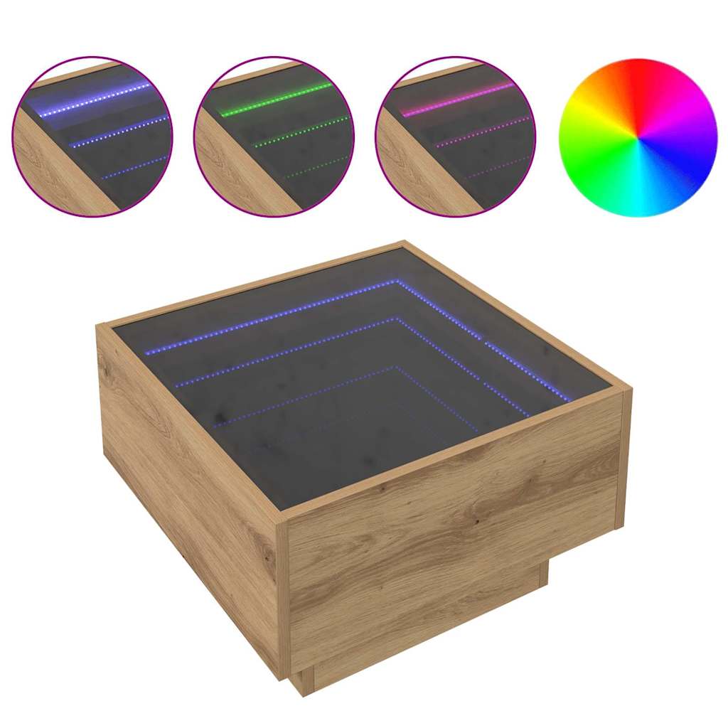 Kaffebord artisan eik 50 x 50 x 30 cm Konstruert tre
