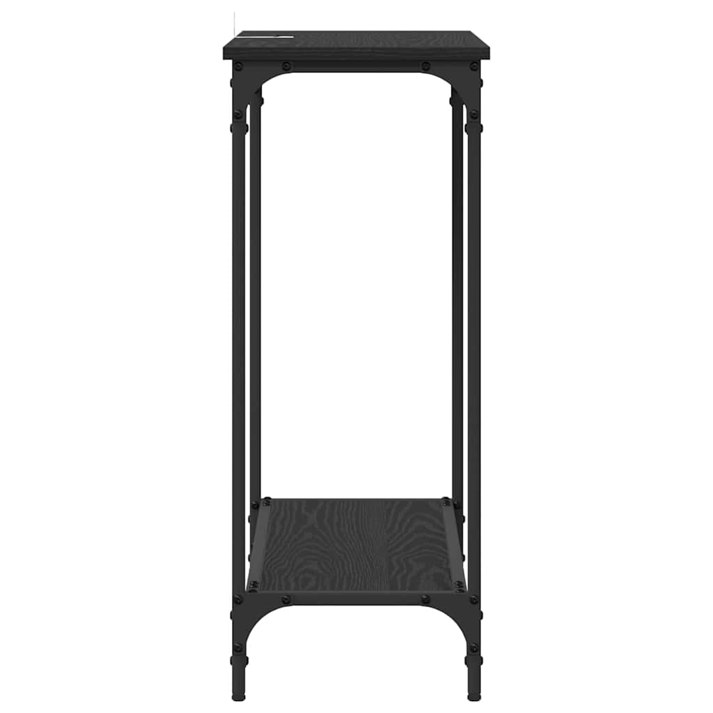 Konsollbord Svart eik 75 x 30.5 x 75 cm Konstruert tre