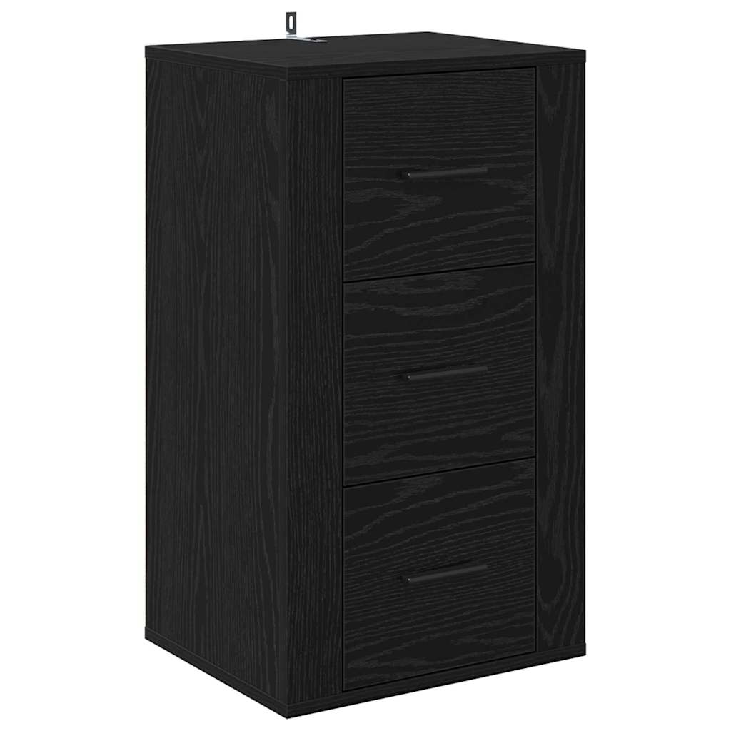 Serviesskap med skuff Svart eik 40 x 33 x 70 cm Konstruert tre