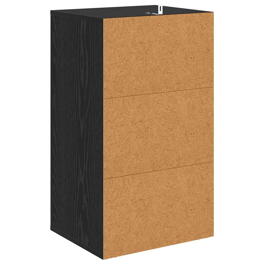 Serviesskap med skuff Svart eik 40 x 33 x 70 cm Konstruert tre