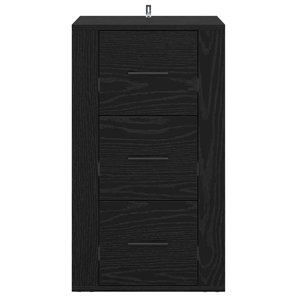 Serviesskap med skuff Svart eik 40 x 33 x 70 cm Konstruert tre