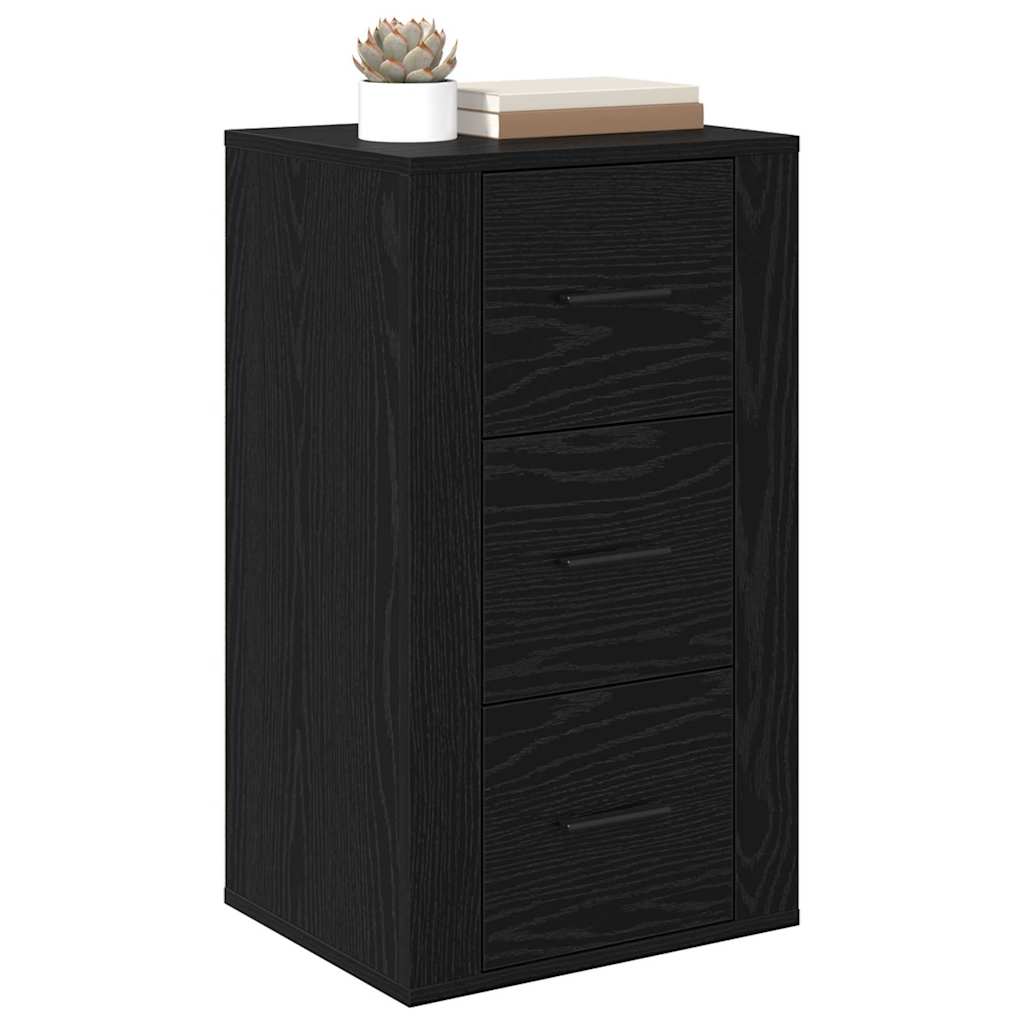 Serviesskap med skuff Svart eik 40 x 33 x 70 cm Konstruert tre