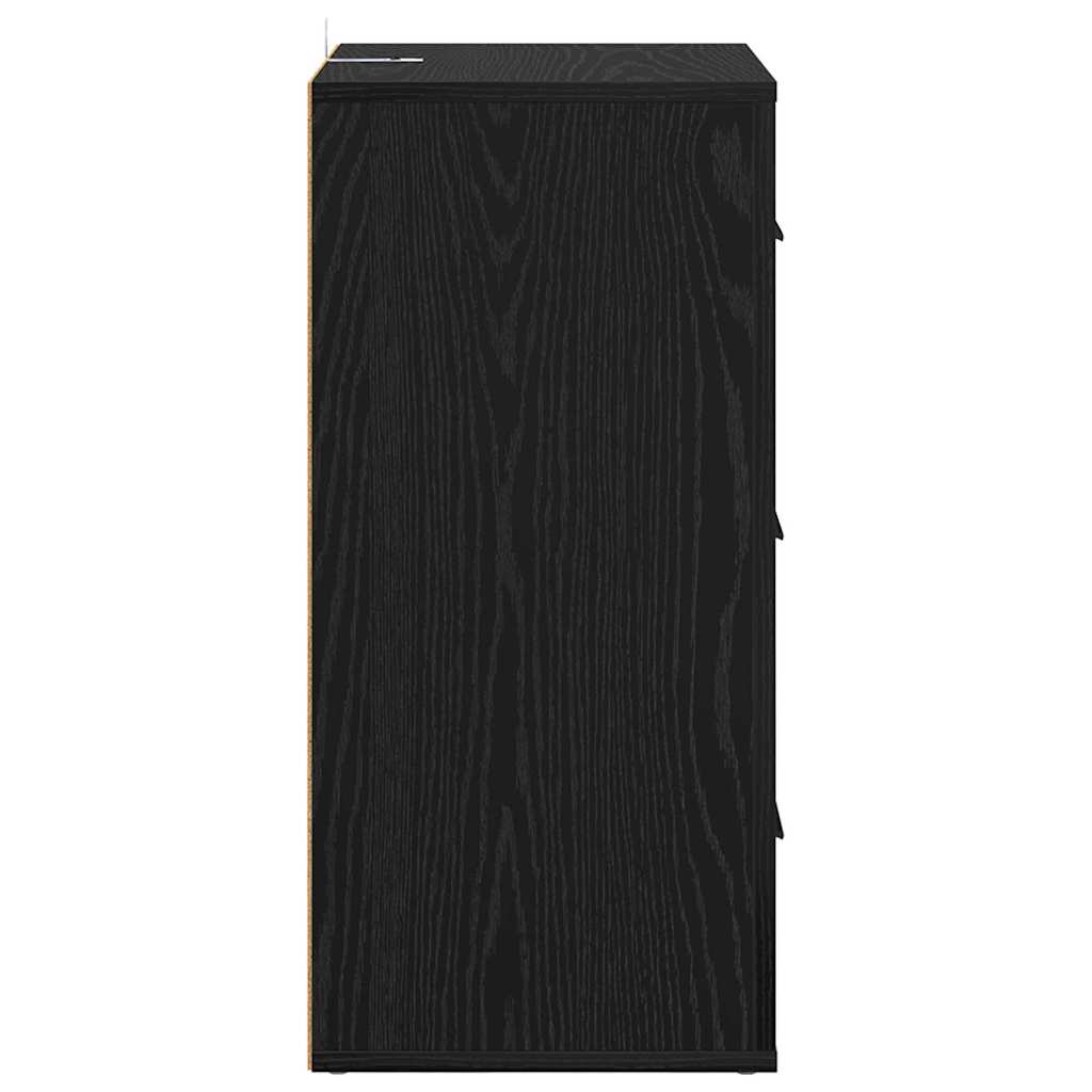 Serviesskap med skuff Svart eik 40 x 33 x 70 cm Konstruert tre
