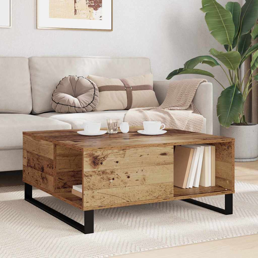 Kaffebord Gammelt tre 80 x 80 x 36.5 cm Konstruert tre