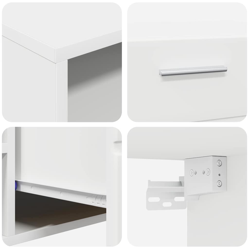 TV-skap med skuff Hvit 100.5 x 39 x 30 cm Konstruert tre