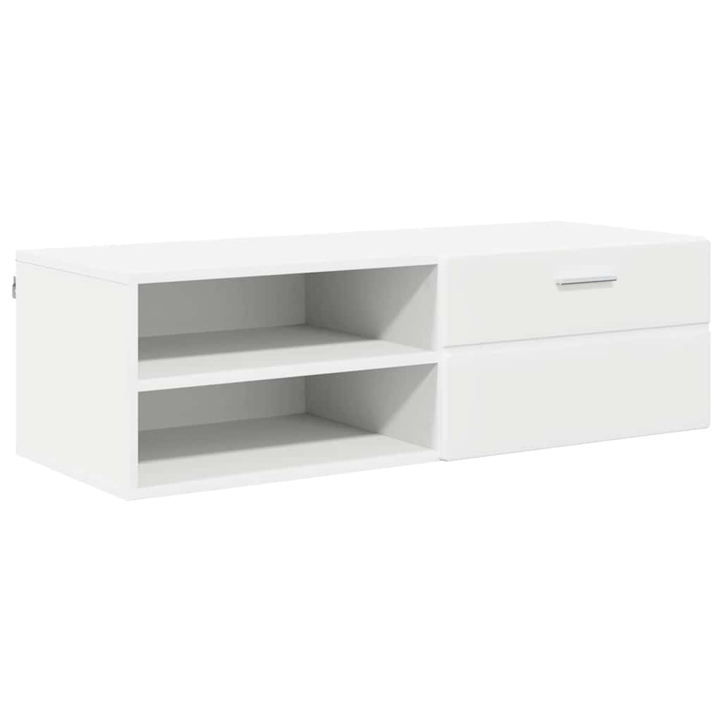 TV-skap med skuff Hvit 100.5 x 39 x 30 cm Konstruert tre