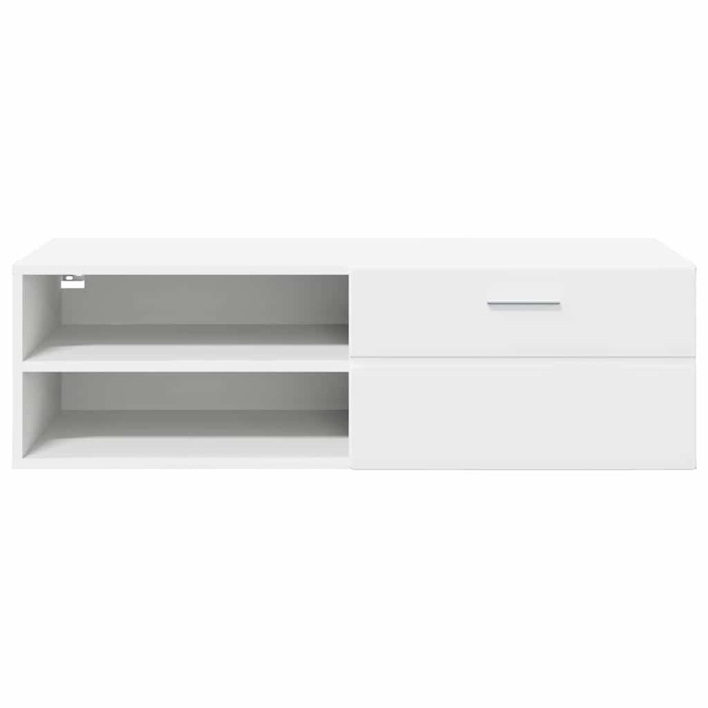 TV-skap med skuff Hvit 100.5 x 39 x 30 cm Konstruert tre