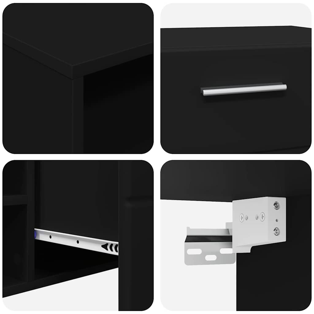 TV-skap med skuff Svart 100.5 x 39 x 30 cm Konstruert tre