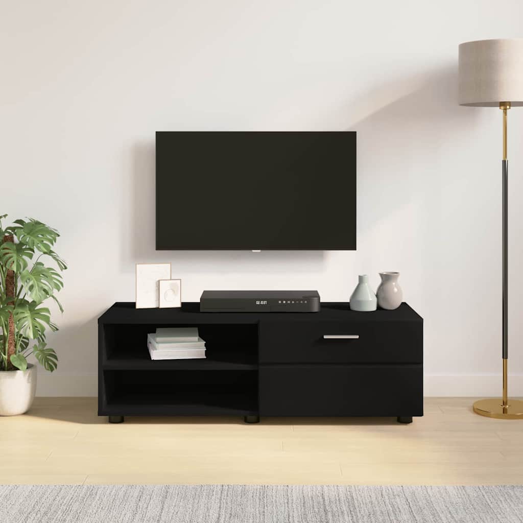 TV-skap med skuff Svart 100.5 x 39 x 30 cm Konstruert tre