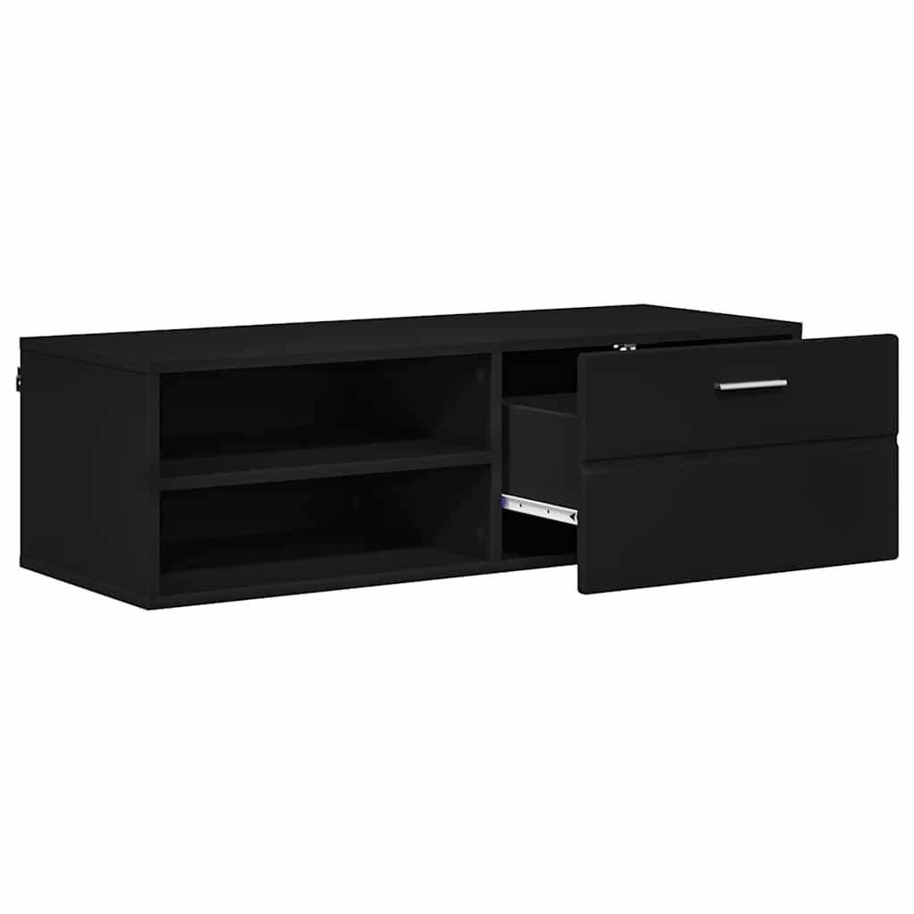 TV-skap med skuff Svart 100.5 x 39 x 30 cm Konstruert tre