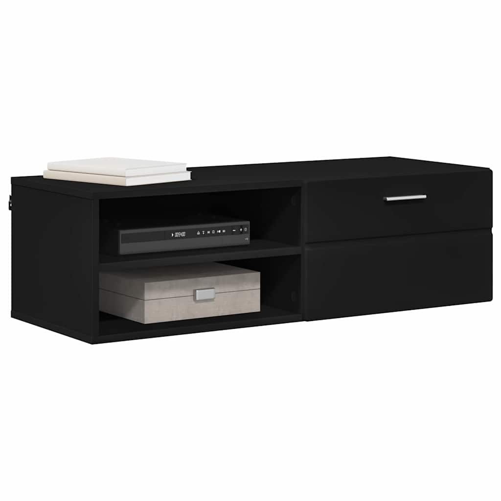 TV-skap med skuff Svart 100.5 x 39 x 30 cm Konstruert tre