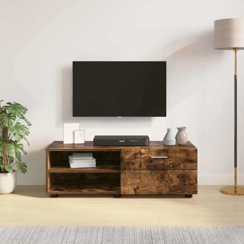 TV-skap med skuff Røkt eik 100.5 x 39 x 30 cm Konstruert tre