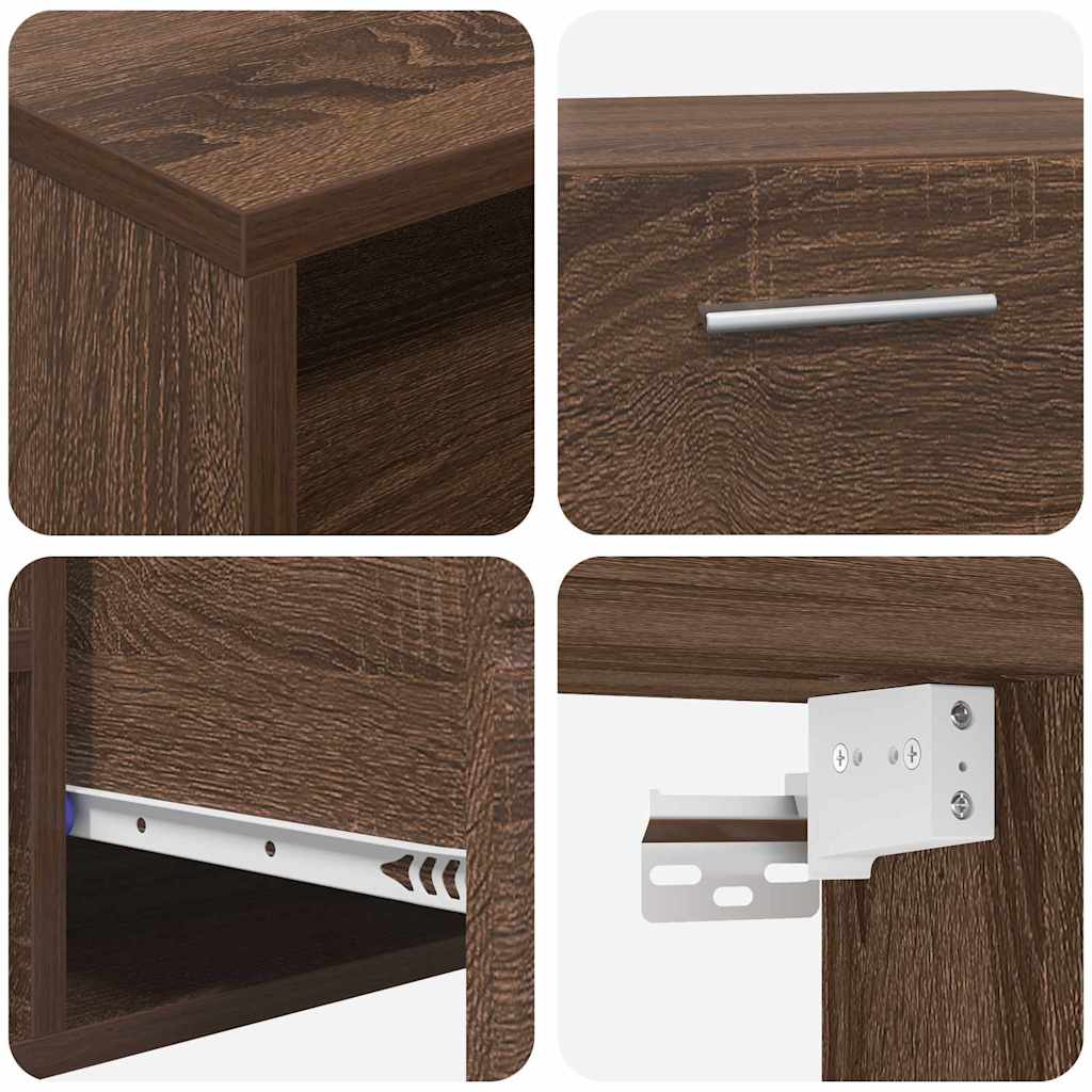 TV-skap med skuff brun eik 100.5 x 39 x 30 cm Konstruert tre