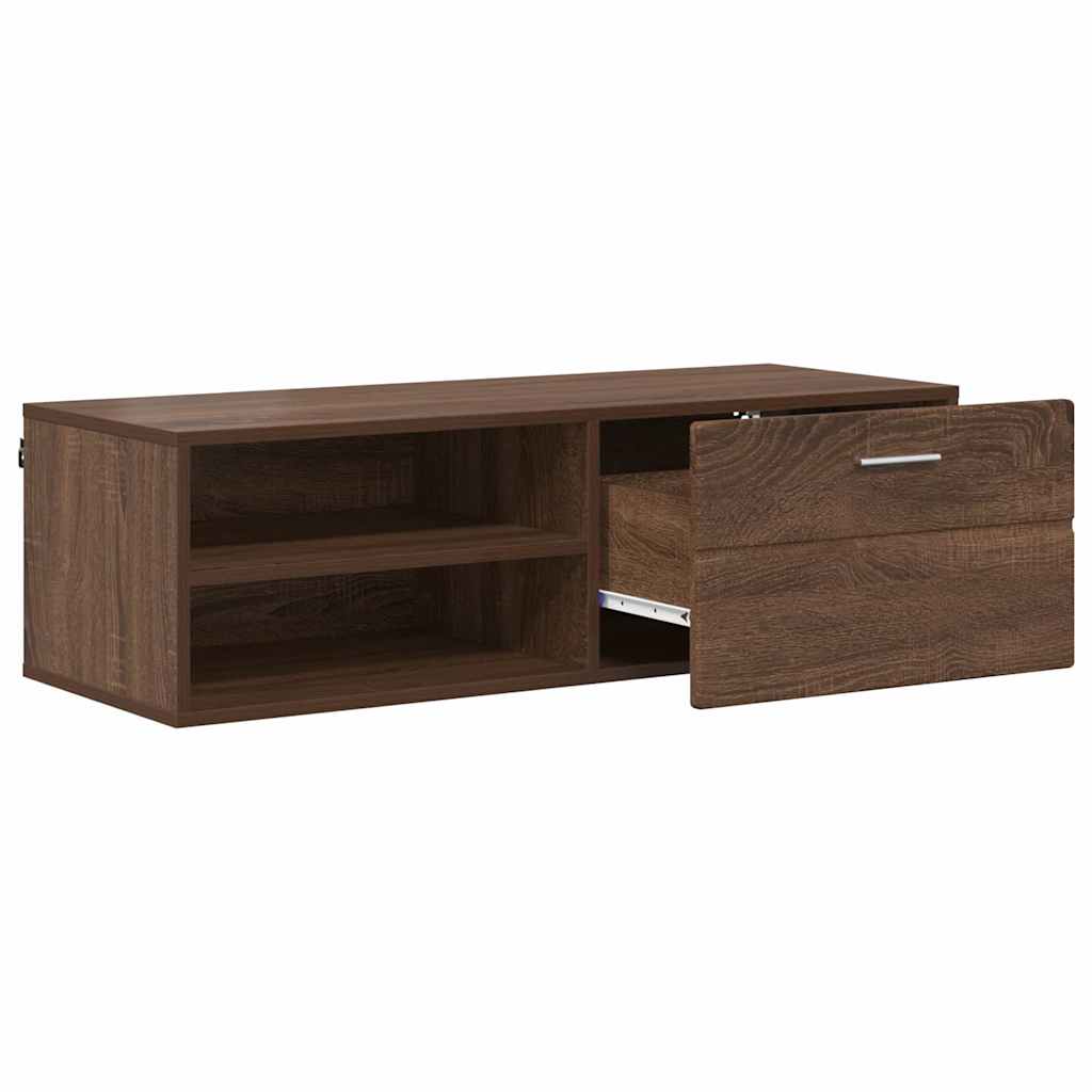 TV-skap med skuff brun eik 100.5 x 39 x 30 cm Konstruert tre
