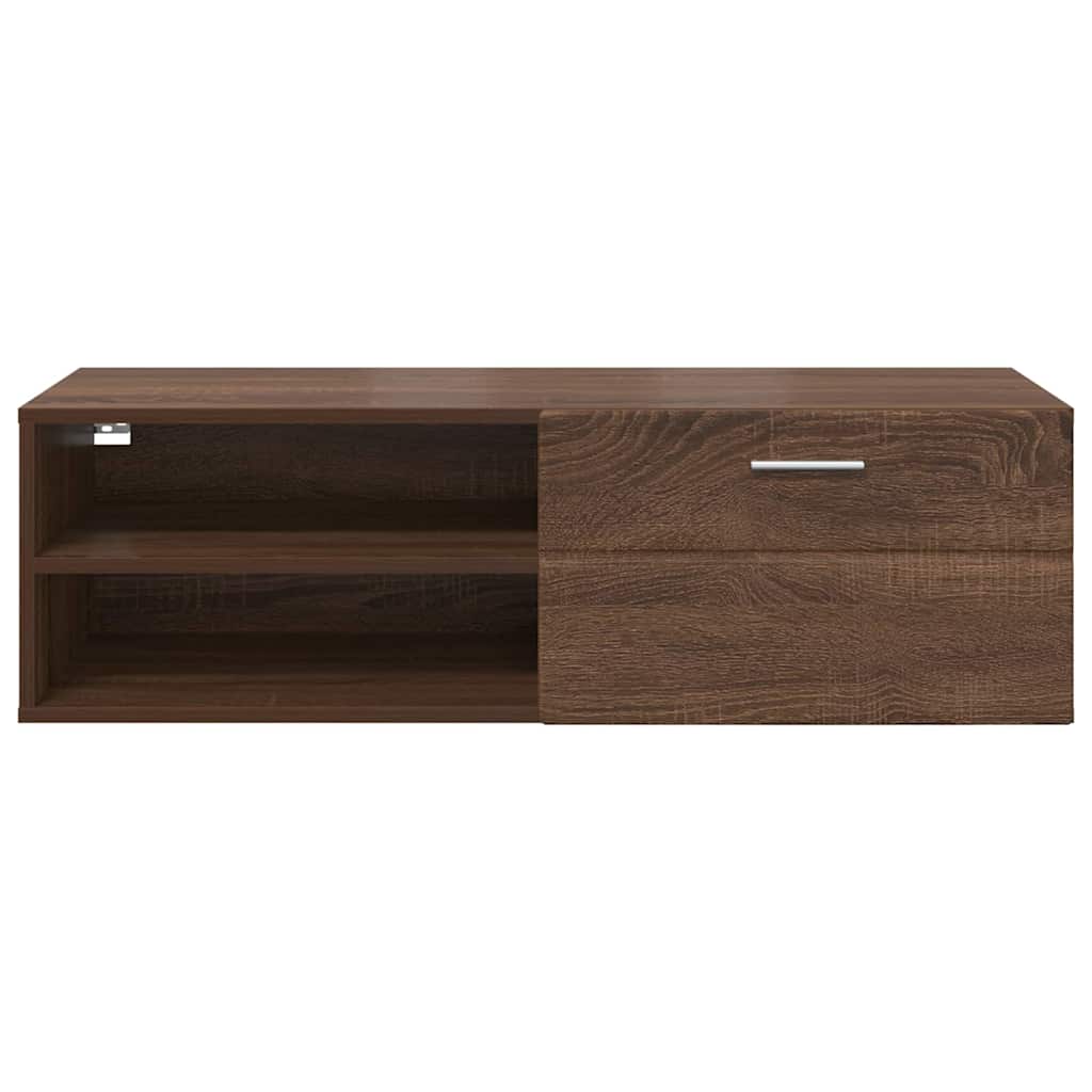 TV-skap med skuff brun eik 100.5 x 39 x 30 cm Konstruert tre