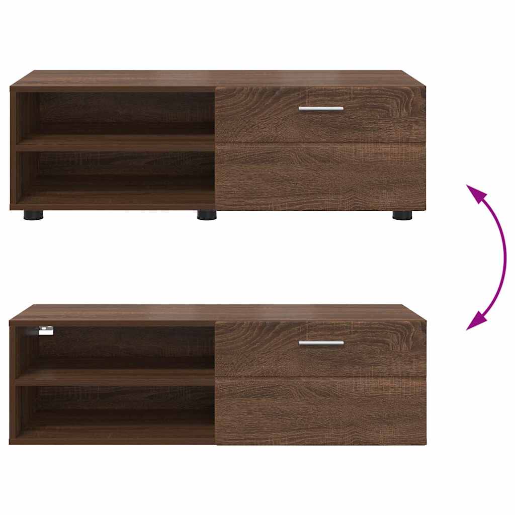 TV-skap med skuff brun eik 100.5 x 39 x 30 cm Konstruert tre
