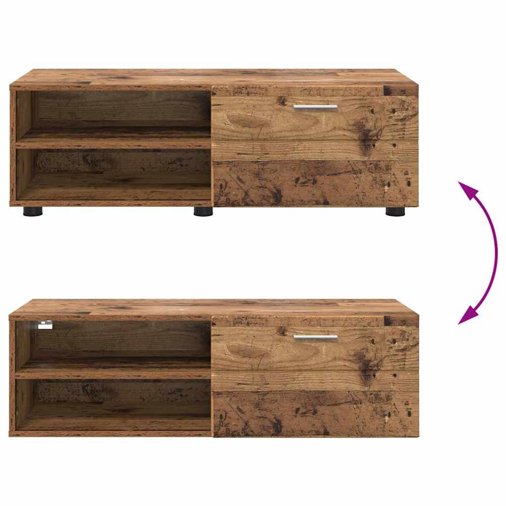TV-skap med skuff Gammelt tre 100.5 x 39 x 30 cm Konstruert tre