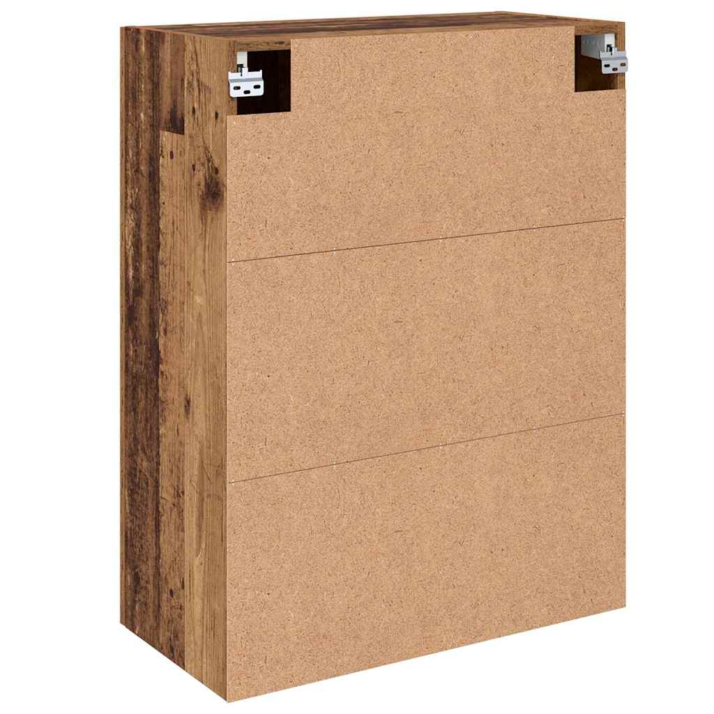Vegghengte skap 2 pcs Gammelt tre 69.5 x 34 x 90 cm