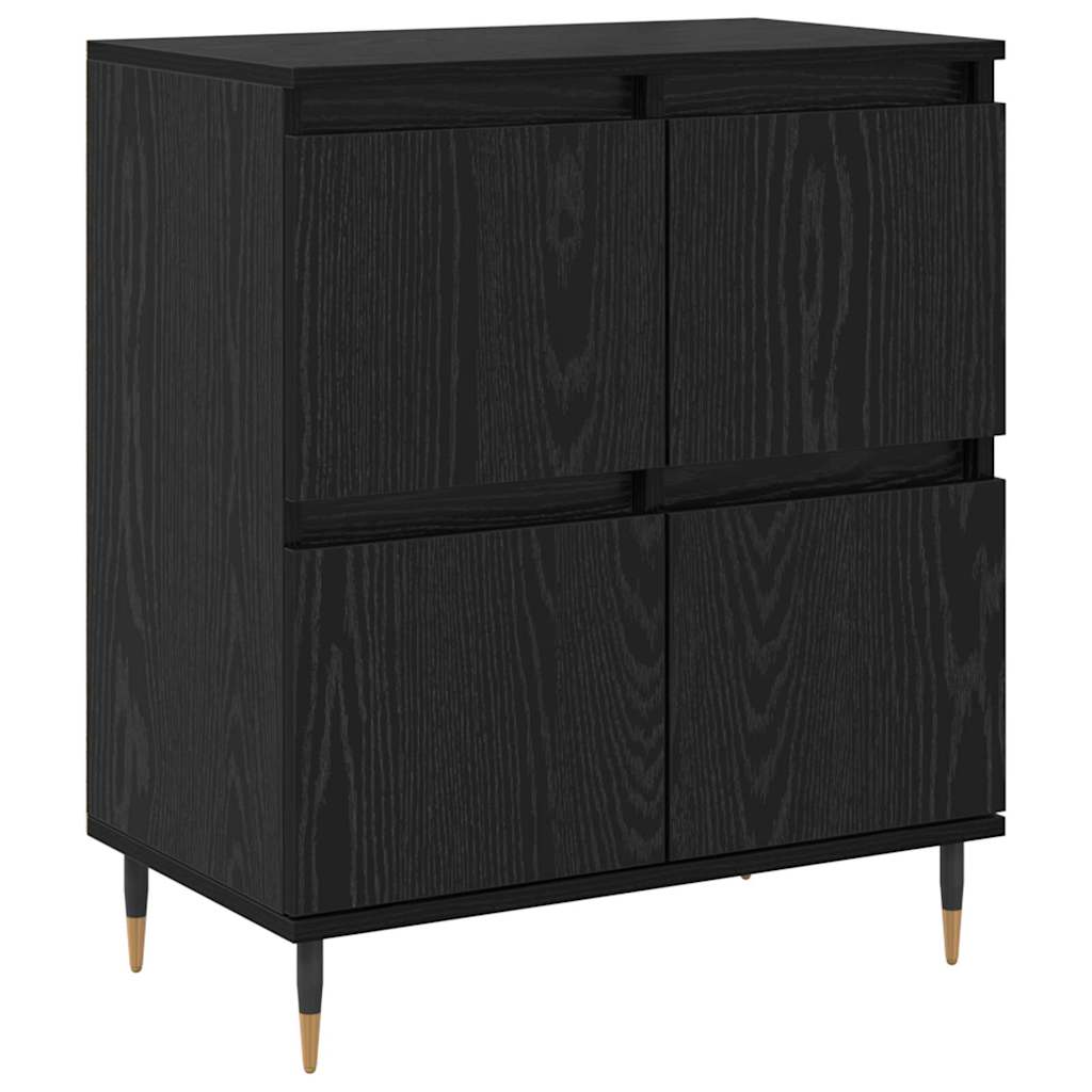 Skap 3 pcs Svart eik 180 x 35 x 70 cm Konstruert tre