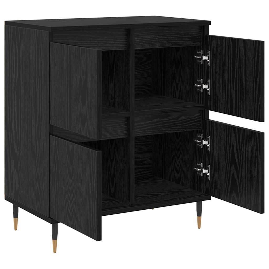 Skap 3 pcs Svart eik 180 x 35 x 70 cm Konstruert tre