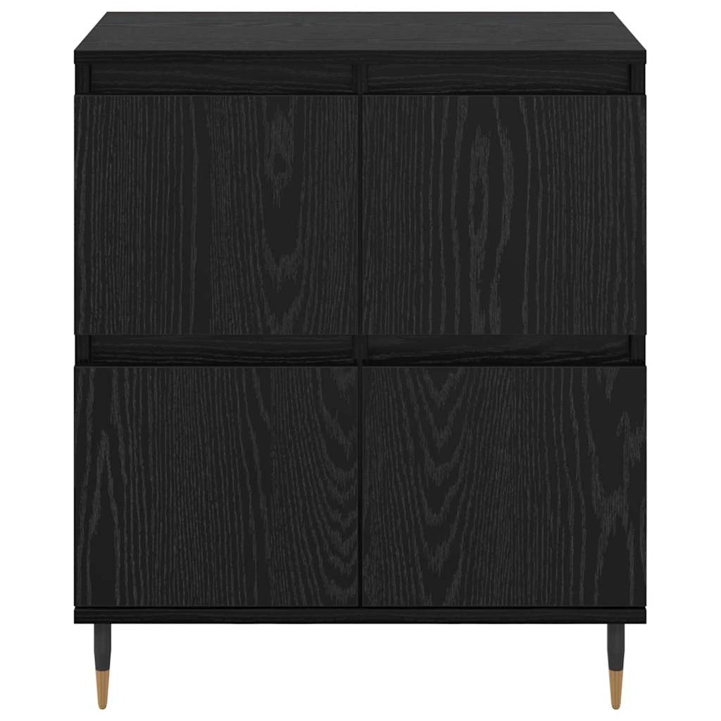 Skap 3 pcs Svart eik 180 x 35 x 70 cm Konstruert tre