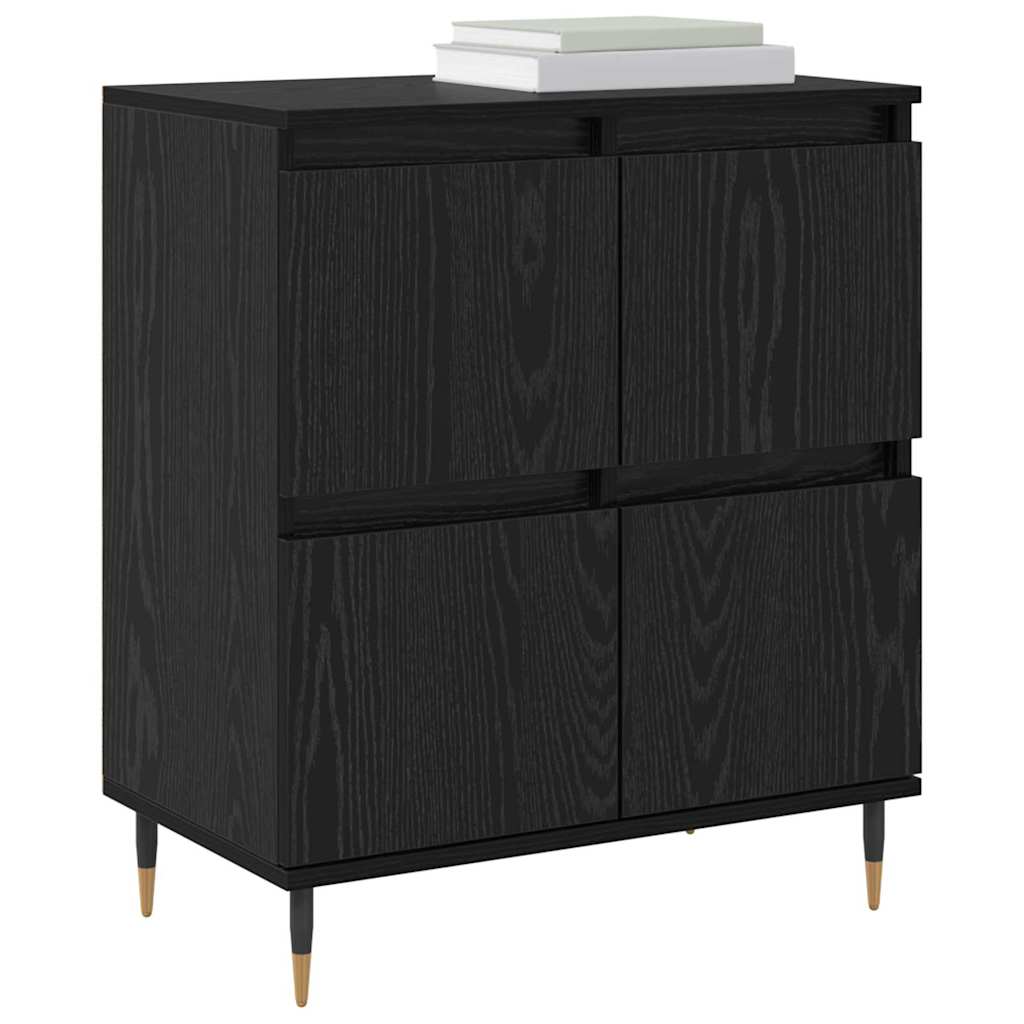 Skap 3 pcs Svart eik 180 x 35 x 70 cm Konstruert tre